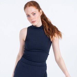 NEW Sierra Madre Ready Mock Neck Tank Navy Blue Golf Activewear Top.   11